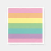 Pastel Rainbow Strippapier Napkin Serviette (Vorderseite)