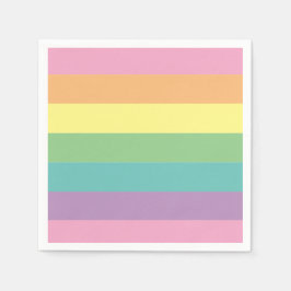 Pastel Rainbow Strippapier Napkin Serviette