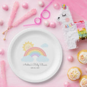 Pastel Rainbow Sunshine Baby Dusche oder Geburtsta Pappteller (Party)