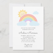 Pastel Rainbow Sunshine Baby Shower Einladung (Vorderseite)