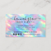 Pastel Rainbow Swash Logo Hair Nails Social Media Visitenkarte (Rückseite)