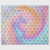 Pastel Rainbow Swirl 60th Birthday Wrapping Paper Geschenkpapier (Flach)