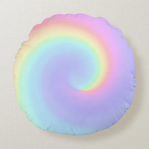 Pastel Rainbow Swirl Lesbian Wedding Rundes Kissen