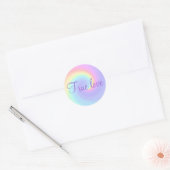 Pastel Rainbow Swirl Lesbian Wedding "True Love" Runder Aufkleber (Umschlag)