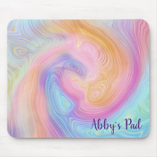 Pastel Rainbow Swirl Mousepad (Vorne)