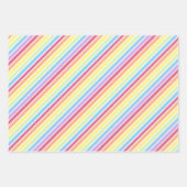 Pastel Rainbow Thin Stripes Geschenkpapier Set (Vorderseite 3)