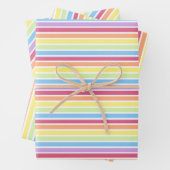 Pastel Rainbow Thin Stripes Geschenkpapier Set (Beispiel)