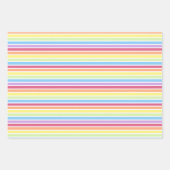 Pastel Rainbow Thin Stripes Geschenkpapier Set (Vorderseite)