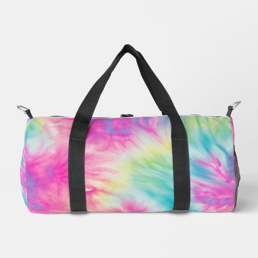 Pastel Rainbow Tie Dye Girls Weekender Duffle Bag (Vorderseite)