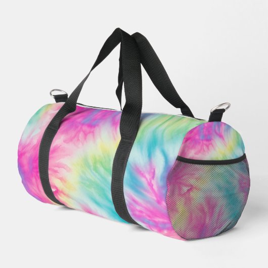 Pastel Rainbow Tie Dye Girls Weekender Duffle Bag (Rechte Ecke)