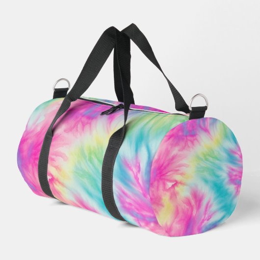 Pastel Rainbow Tie Dye Girls Weekender Duffle Bag (Linke Seite)
