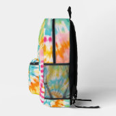 Pastel Rainbow Tie Dye Spiral Pattern Bedruckter Rucksack (Rechts)