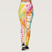Pastel Rainbow Tie Dye Spiral Pattern Leggings (Rückseite)