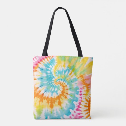 Pastel Rainbow Tie Dye Spiral Pattern Tasche (Rückseite)