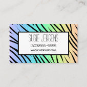 Pastel Rainbow Tiger Print benutzerdefinierbar Visitenkarte (Vorderseite)