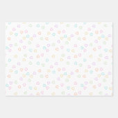 Pastel Rainbow Tossed Teddy Bears mit Herz Geschenkpapier Set (Vorderseite 2)