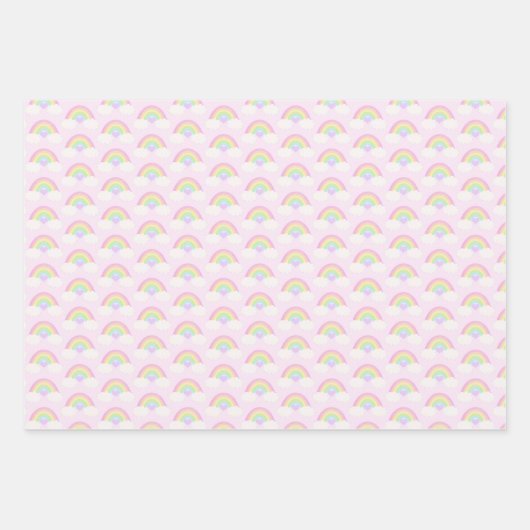 Pastel Rainbow und Gingham Kariert Geschenkpapier Set (Vorderseite 3)