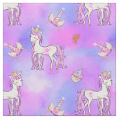 Pastel Rainbow und Hübsche Einhörner Stoff (Nahaufnahme)