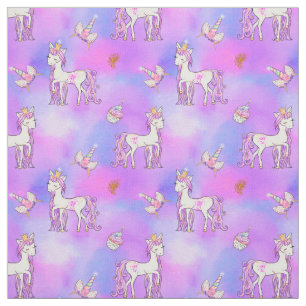 Pastel Rainbow und Hübsche Einhörner Stoff