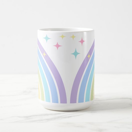 Pastel Rainbow und Starlit Whimsy Kaffeetasse (Mittel)
