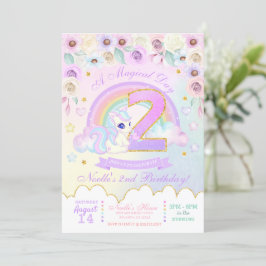Pastel Rainbow Unicorn Einladung