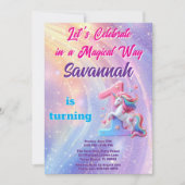 Pastel Rainbow Unicorn Einladung zum ersten Geburt (Vorderseite)