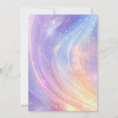 Pastel Rainbow Unicorn Einladung zum ersten Geburt (Rückseite)