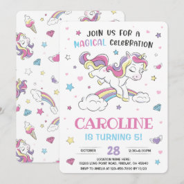 Pastel Rainbow Unicorn Geburtstagsparty, jedes Alt Einladung