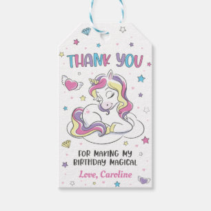 Pastel Rainbow Unicorn Geburtstagsparty, vielen Da Geschenkanhänger