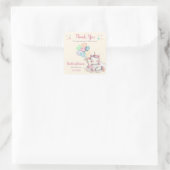 Pastel Rainbow Unicorn Kinderdusche Quadratischer Aufkleber (Tasche)