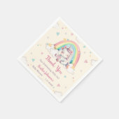 Pastel Rainbow Unicorn Kinderdusche Serviette (Ecke)