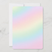 Pastel Rainbow Unicorn Magical Birthday Einladung (Rückseite)