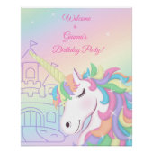 Pastel Rainbow Unicorn Magical Birthday Poster (Vorderseite)