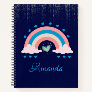 Pastel Rainbow & Unicorn-Notebook Notizblock