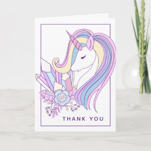 Pastel Rainbow Unicorn   Vielen Dank Karte