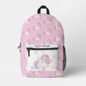Pastel rainbow unicorname bedruckter rucksack (Vorderseite)