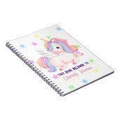 Pastel rainbow unicorname Buchzeichen Notizblock (Rechte Seite)