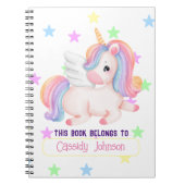 Pastel rainbow unicorname Buchzeichen Notizblock (Vorderseite)