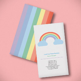 Pastel Rainbow Vertical Business Card Visitenkarte