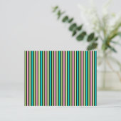 Pastel Rainbow Vertical Lines Geometric Pink Green Postkarte (Stehend Vorderseite)