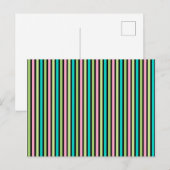 Pastel Rainbow Vertical Lines Geometric Pink Green Postkarte (Vorne/Hinten)