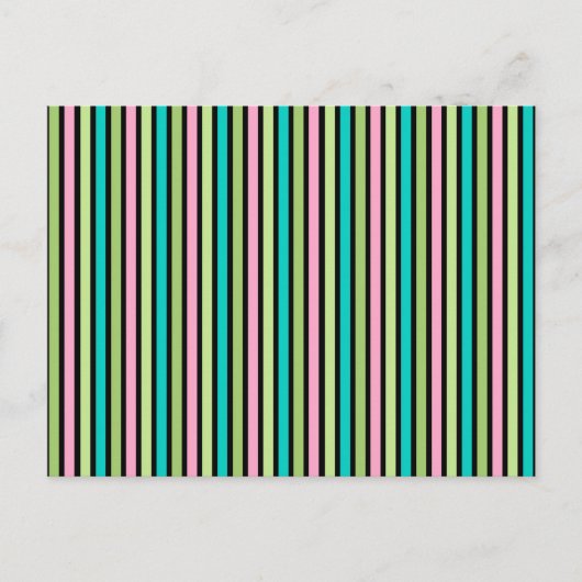 Pastel Rainbow Vertical Lines Geometric Pink Green Postkarte (Vorderseite)