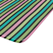 Pastel Rainbow Vertical Lines Geometric Pink Green Schneidebrett (Ecke)