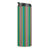Pastel Rainbow Vertical Lines Geometric Pink Green Thermosbecher (Nach rechts gedreht)