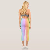 Pastel Rainbow Vertical Strip Gradient Capri Leggings (Rückseite)