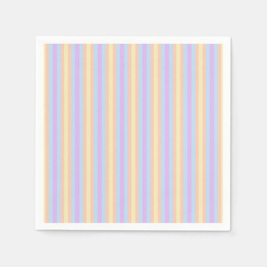 Pastel Rainbow Vertical Stripes Découpage Napkins Serviette (Vorderseite)