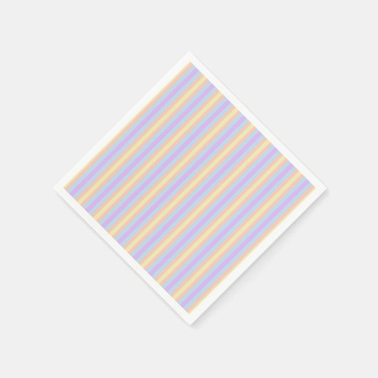 Pastel Rainbow Vertical Stripes Découpage Napkins Serviette (Ecke)