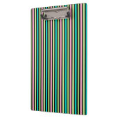 Pastel Rainbow Vertikale Lines Geometric Pink Gree Klemmbrett (Links)