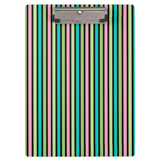 Pastel Rainbow Vertikale Lines Geometric Pink Gree Klemmbrett (Vorderseite)