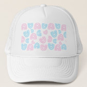 Pastel Rainbow Vibes Trucker Hat Truckerkappe (Vorderseite)